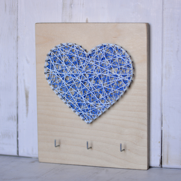 Ξύλινη κλειδοθήκη με σχέδιο καρδιά 21x17cm - καρδιά, δώρο, δώρα αγίου βαλεντίνου, κλειδοθήκες - 5