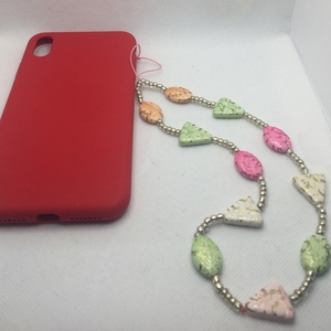 Phone strap - Λουράκι για το κινητό διακοσμημένο με διάφορες χάντρες πολύχρωμες - charms, λουράκια - 5
