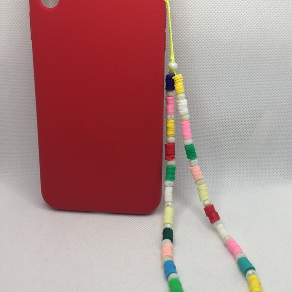 Phone strap - Λουράκι για το κινητό διακοσμημένο με πολύχρωμες ροδέλες και κρυσταλλάκια - charms, λουράκια - 4