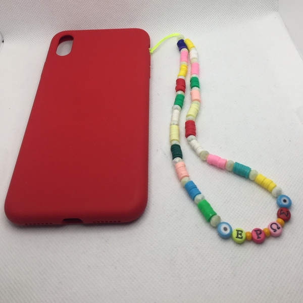 Phone strap - Λουράκι για το κινητό διακοσμημένο με πολύχρωμες ροδέλες και κρυσταλλάκια - charms, λουράκια - 5