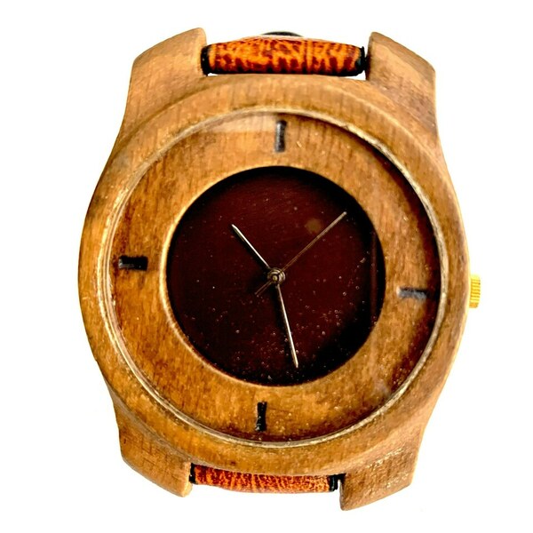 Ρολόι Unisex σκούρο - δέρμα, ξύλο
