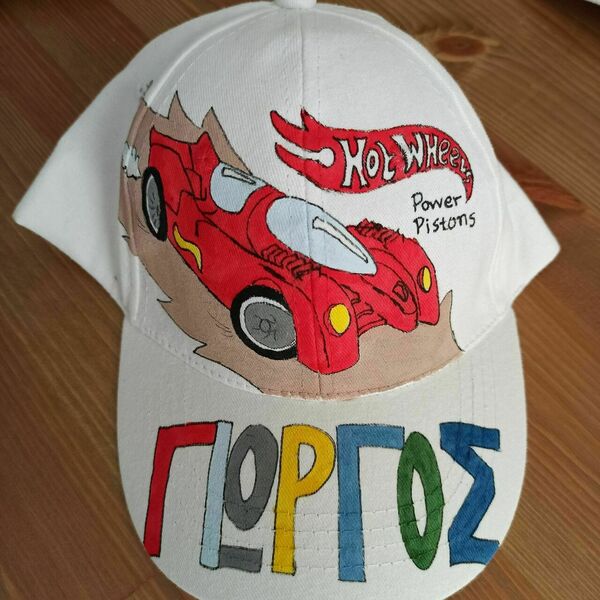 παιδικό καπέλο jockey με όνομα και θέμα αυτοκίνητο ( car ) - όνομα - μονόγραμμα, αυτοκινητάκια, καπέλα, για παιδιά, προσωποποιημένα - 2