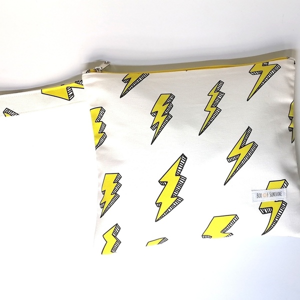 Τσαντάκι (νεσεσέρ) lightning bolt-Small - ύφασμα, all day, χειρός, πάνινες τσάντες, μικρές - 2