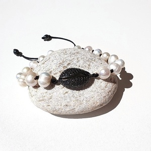 Βραχιόλι γυναικείο με μαργαριτάρια και κοχύλι cowrie με ζιργκόν - ημιπολύτιμες πέτρες, charms, μαργαριτάρι, κοχύλι, αυξομειούμενα - 5