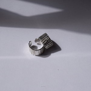 Ασημένιο σφυρήλατο δαχτυλίδι - ασήμι 925, σφυρήλατο, μοδάτο, μεγάλα, αυξομειούμενα - 3