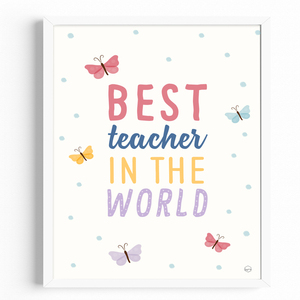 Ξύλινο καδράκι για την Δασκάλα και τον Δάσκαλο "Καλύτερος Δάσκαλος στον Κόσμο"|21x30 - δώρα για δασκάλες, πίνακες & κάδρα, χειροποίητα