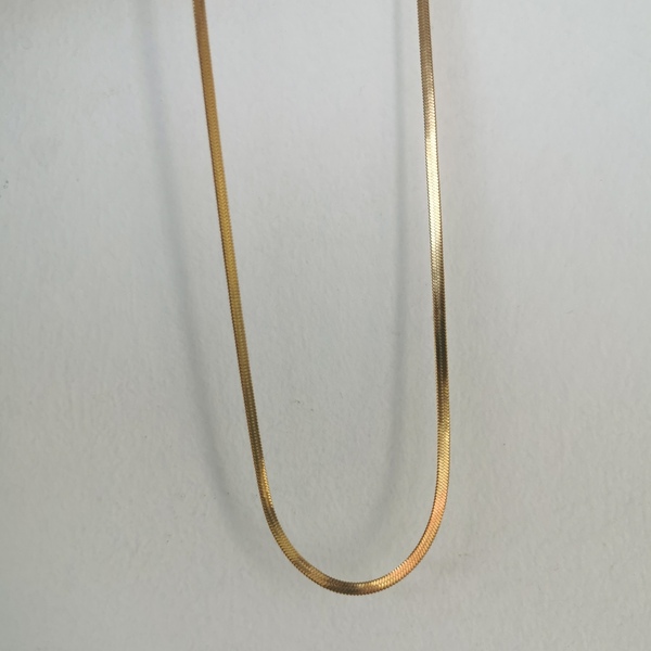 Πλακέ αλυσίδα φίδι χρυσή από ανοξείδωτο ατσάλι - αλυσίδες, κοντά, ατσάλι - 5