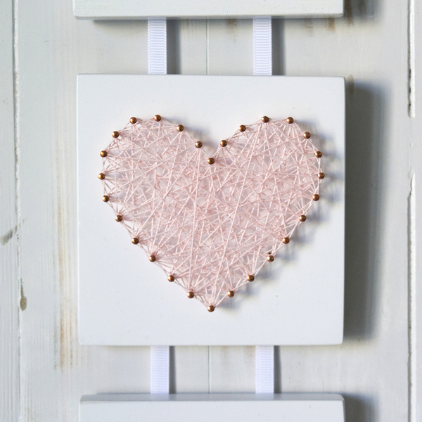 Ξύλινο διακοσμητικό με ροζ καρδιές - δώρο αγάπης - καρδιά, δώρο, διακοσμητικά, δώρα αγίου βαλεντίνου - 3