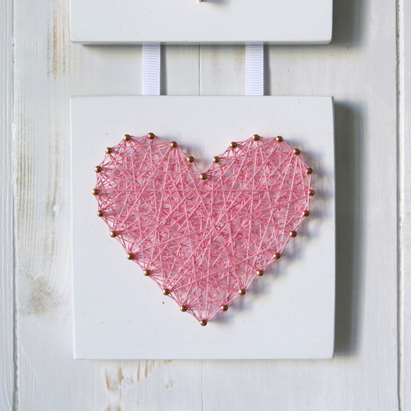 Ξύλινο διακοσμητικό με ροζ καρδιές - δώρο αγάπης - καρδιά, δώρο, διακοσμητικά, δώρα αγίου βαλεντίνου - 4