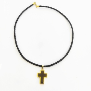 Ανδρικός σταυρός ατσαλινος - κοντά, ατσάλι, σταυροί, επιχρυσωμένο στοιχείο