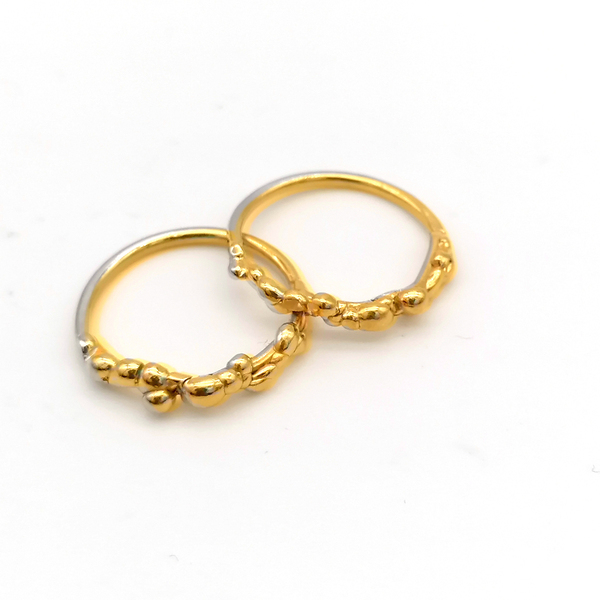 Δαχτυλίδι βεράκι Drops ασημί / χρυσό - ασήμι, βεράκια, σταθερά, επιπλατινωμένα