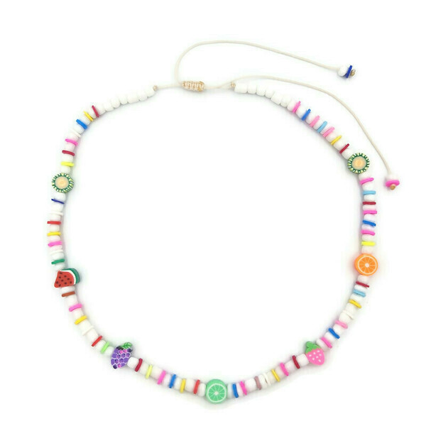 Κολιέ με seed beads και πολύχρωμα στοιχεία Φίμο. - δώρο, χάντρες, κοντά, boho, seed beads, candy
