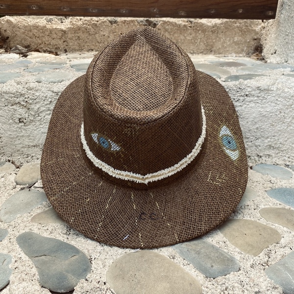 Ψάθινο καπέλο - Brown spirit - παραλία, απαραίτητα καλοκαιρινά αξεσουάρ, καπέλα, ψάθινα - 3