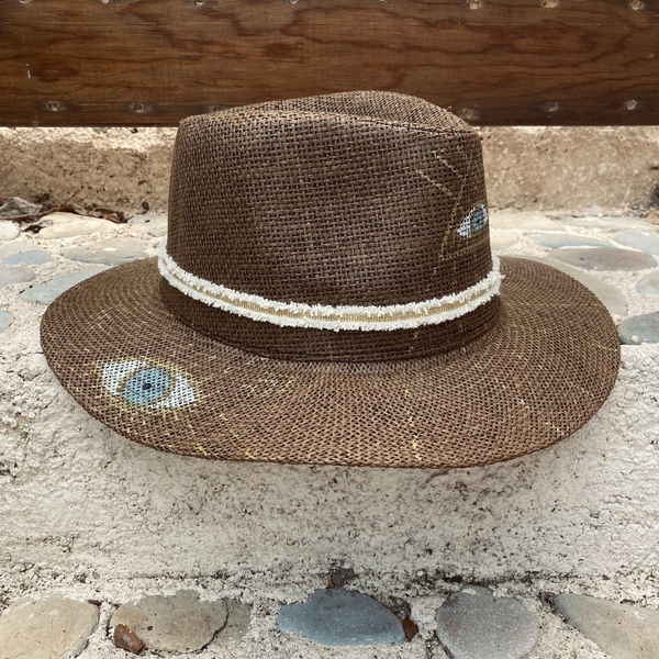 Ψάθινο καπέλο - Brown spirit - παραλία, απαραίτητα καλοκαιρινά αξεσουάρ, καπέλα, ψάθινα - 5