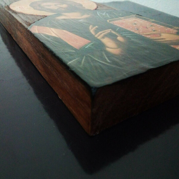 Εικόνα Του Ιησού Χριστού Σε Μασίφ Σανίδι - ξύλο, πίνακες & κάδρα, πίνακες ζωγραφικής - 5