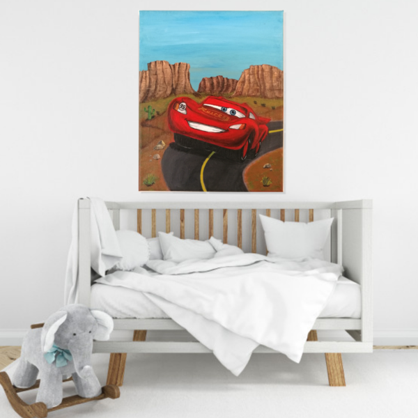 Παιδικός Χειροποίητος Πίνακας 24x30 cm Κόκκινο Αυτοκίνητο - αγόρι, δώρα για παιδιά, αυτοκίνητα, προσωποποιημένα, παιδικοί πίνακες - 2