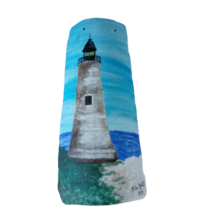 Κεραμίδι με ζωγραφική "Φάρος" - ζωγραφισμένα στο χέρι, θάλασσα, διακοσμητικά