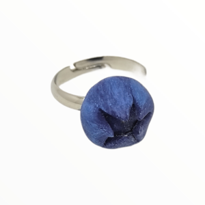 Χειροποίητο Δαχτυλίδι μύρτιλο blueberries ,κοσμήματα απομίμησης φρούτων Mimitopia - πηλός, καρπούζι, boho, αυξομειούμενα, φθηνά - 2
