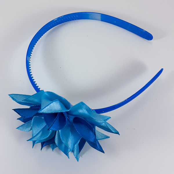 Χειροποίητα μπλε στέκα για κορίτσι/ στεφάνη/ 3-8 ετών/ Handmade blue hairband for girls / kanzashi - κορίτσι, στεφάνια, δώρο, για παιδιά, στέκες - 3