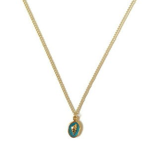 Κολιέ χρυσό με οβάλ μεταλλικό στοιχείο κοχύλι με σμάλτο, ανοιχτό μπλε, 45cm - charms, κοχύλι, boho, σμάλτος, γυναικεία