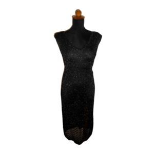 245. Boho-Cover Up-Εφαρμοστό Πλεκτό Χειροποίητο Φόρεμα από Πολυτελές μεταλλικό νήμα -Νο245. - boho, γάμου - βάπτισης - 2