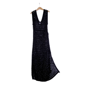 245. Boho-Cover Up-Εφαρμοστό Πλεκτό Χειροποίητο Φόρεμα από Πολυτελές μεταλλικό νήμα -Νο245. - βισκόζη, boho, γάμου - βάπτισης
