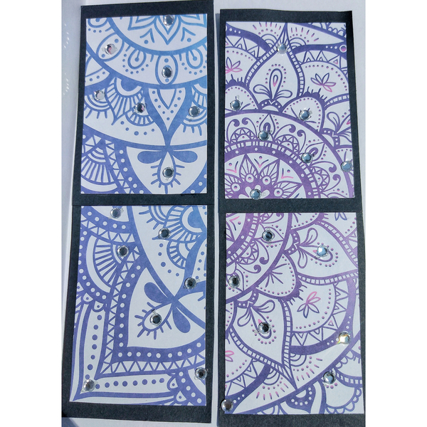 Σελιδοδείκτες Mandala μπλε - μοβ με στρας - σελιδοδείκτες