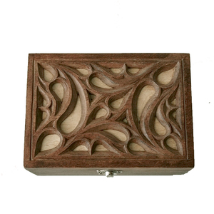 Ξυλόγλυπτο κουτί με γοτθικό σχέδιο 17x12cm - ξύλο, οργάνωση & αποθήκευση, ξύλινα διακοσμητικά, κουτιά αποθήκευσης - 3