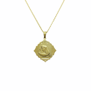 Κολιέ από ασήμι 925 επίχρυσο Κ 14 Παναγίτσα - charms, ασήμι 925, κοντά, κωνσταντινάτα - 3