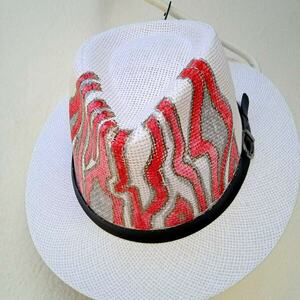 Καπέλο με ζωγραφική - ψάθινα