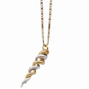 Διχρωμο μοτιφ σπειρα σε ατσάλινη αλυσίδα Speira pendant - charms, ορείχαλκος, ατσάλι, boho, κρεμαστά