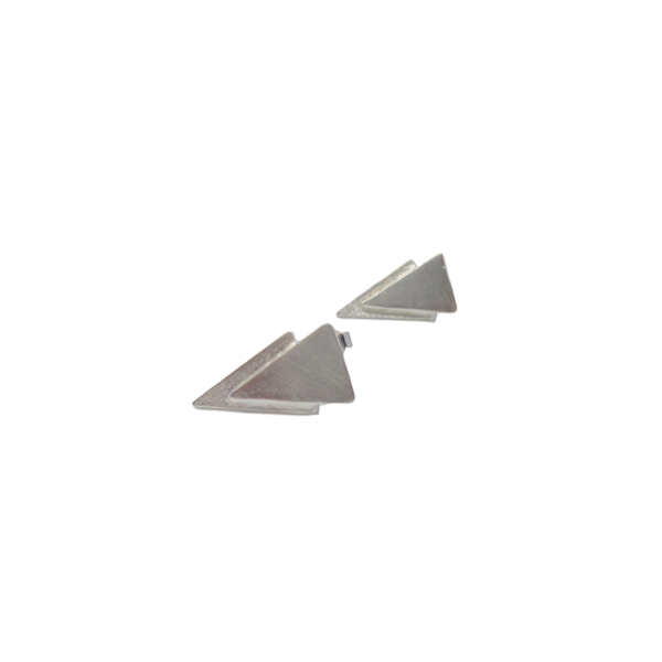 Σκουλαρίκια διπλό τρίγωνο - ασήμι, επιχρυσωμένα, γεωμετρικά σχέδια, καρφωτά