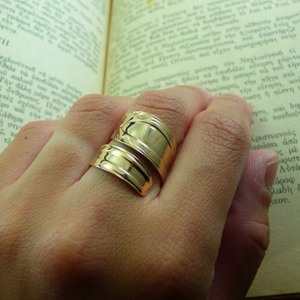 " Spoon Ring ΧV " - Χειροποίητο επίχρυσο 18K ή επάργυρο δαχτυλίδι! - vintage, chevalier, επιχρυσωμένα, αυξομειούμενα - 3