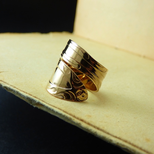 " Spoon Ring ΧV " - Χειροποίητο επίχρυσο 18K ή επάργυρο δαχτυλίδι! - vintage, chevalier, επιχρυσωμένα, αυξομειούμενα - 4