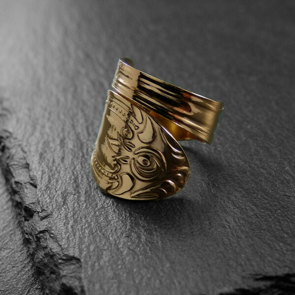 " Spoon Ring ΧVI " - Χειροποίητο επίχρυσο 18K ή επάργυρο δαχτυλίδι! - vintage, chevalier, επιχρυσωμένα, αυξομειούμενα - 3