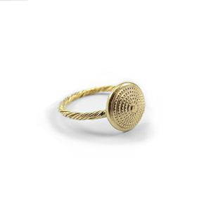 " Golden Asp " - Xειροποίητο επίχρυσο 18Κ δαχτυλίδι με στριφτή γάμπα και αρχαιοελληνικό μοτίβο! - επιχρυσωμένα, ορείχαλκος, μικρά