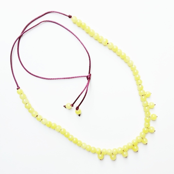 Σετ Χρωματιστά Κολιέ {Κίτρινο} - πλαστικό, κορδόνια, χάντρες, layering, seed beads, αυξομειούμενα - 2