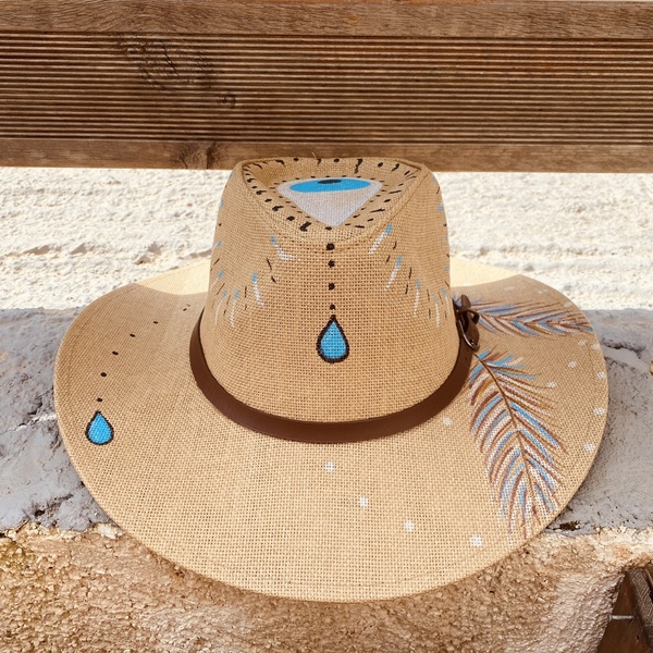 Ψάθινο καπέλο Panama - Suspicious eye - ζωγραφισμένα στο χέρι, απαραίτητα καλοκαιρινά αξεσουάρ, καπέλο, ψάθινα - 2