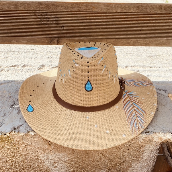 Ψάθινο καπέλο Panama - Suspicious eye - ζωγραφισμένα στο χέρι, απαραίτητα καλοκαιρινά αξεσουάρ, καπέλο, ψάθινα - 5