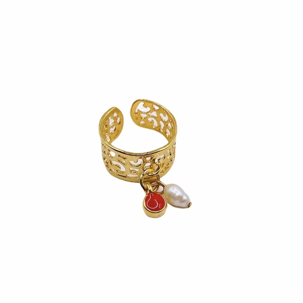 Δαχτυλίδι chevalier- Boho pearly - μαργαριτάρι, chevalier, επιχρυσωμένα, ατσάλι, boho, αυξομειούμενα