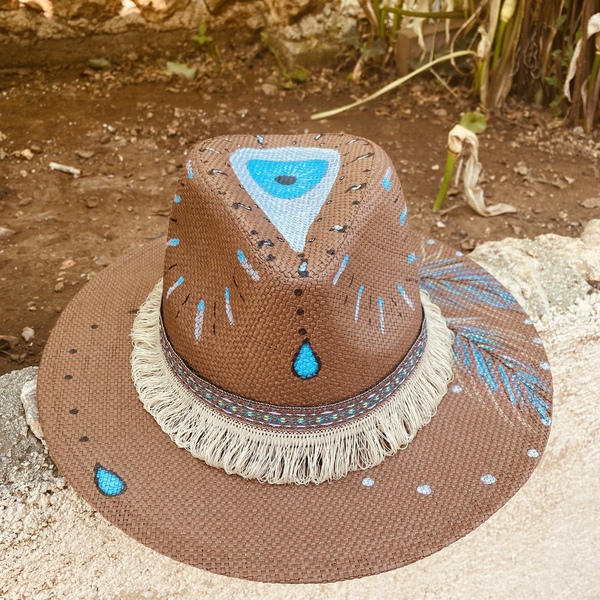 Ψάθινο καπέλο Panama - Suspicious brown eye - απαραίτητα καλοκαιρινά αξεσουάρ, καπέλα, καπέλο, ψάθινα - 2