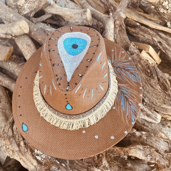 Ψάθινο καπέλο Panama - Suspicious brown eye - απαραίτητα καλοκαιρινά αξεσουάρ, καπέλα, καπέλο, ψάθινα - 3