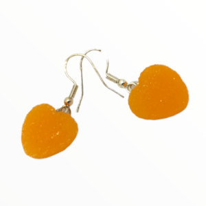 Χειροποίητα Σκουλαρίκια πορτοκάλι ζαχαρωτά καρδούλες,κοσμήματα Mimitopia - καρδιά, πηλός, κρεμαστά, φθηνά - 3