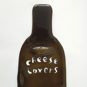 Γυάλινο Πλατώ ορεκτικών "OIL CHEESE LOVER"31Χ12Χ1 - γυαλί, χριστουγεννιάτικο, επιτραπέζια - 2