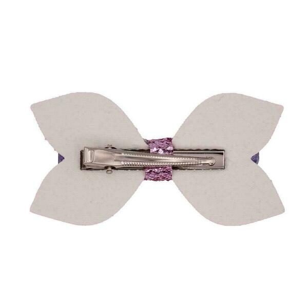 Παιδικό Κλιπ Μαλλιών Φιόγκος με glitter Purple Love 10x5 - αξεσουάρ μαλλιών, μαλλιά, κορίτσι, για τα μαλλιά, δώρα γενεθλίων - 2