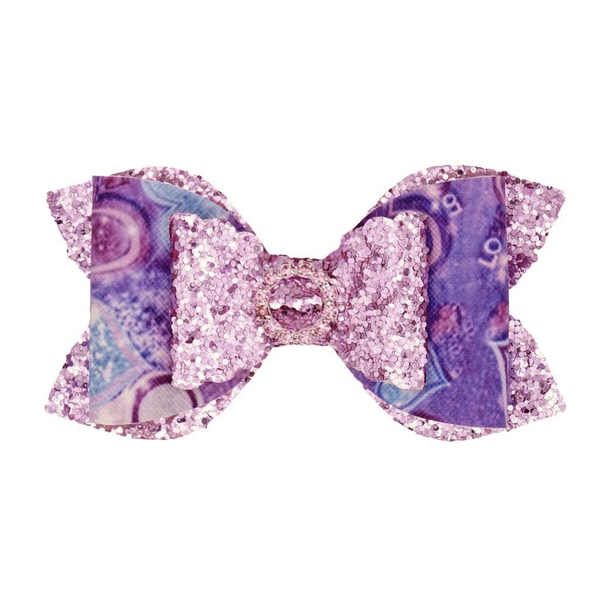 Παιδικό Κλιπ Μαλλιών Φιόγκος με glitter Purple Love 10x5 - αξεσουάρ μαλλιών, μαλλιά, κορίτσι, για τα μαλλιά, δώρα γενεθλίων