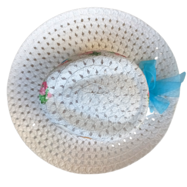 Παιδικό ψάθινο καπέλο Frozen με decoupage. - δώρο, λουλούδια, απαραίτητα καλοκαιρινά αξεσουάρ, καπέλα - 3