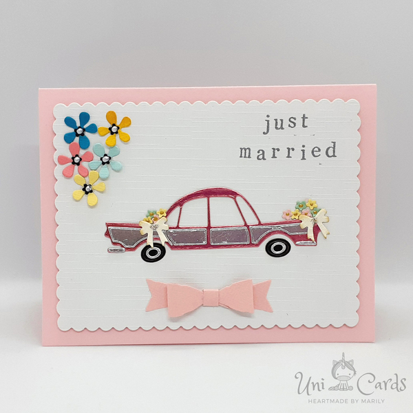 Κάρτα γάμου - Just married - γάμος, αυτοκίνητα - 4