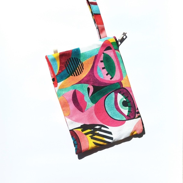 Pouch Abstract Face - καλλυντικών, ταξιδίου, αξεσουάρ παραλίας, απαραίτητα καλοκαιρινά αξεσουάρ