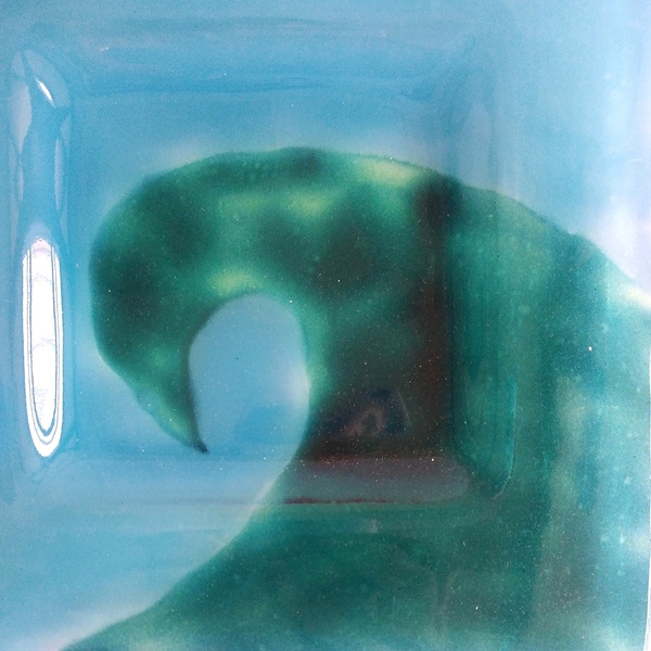 Γυάλινο πιάτο "BIG WAVE 2 ”20x20x2h - μπλε, γυαλί, διακοσμητικά, επιτραπέζια - 2